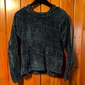 Women's Velvety Blue Sweater